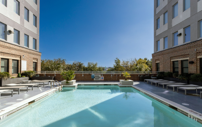 A Sunlit Rooftop Pool